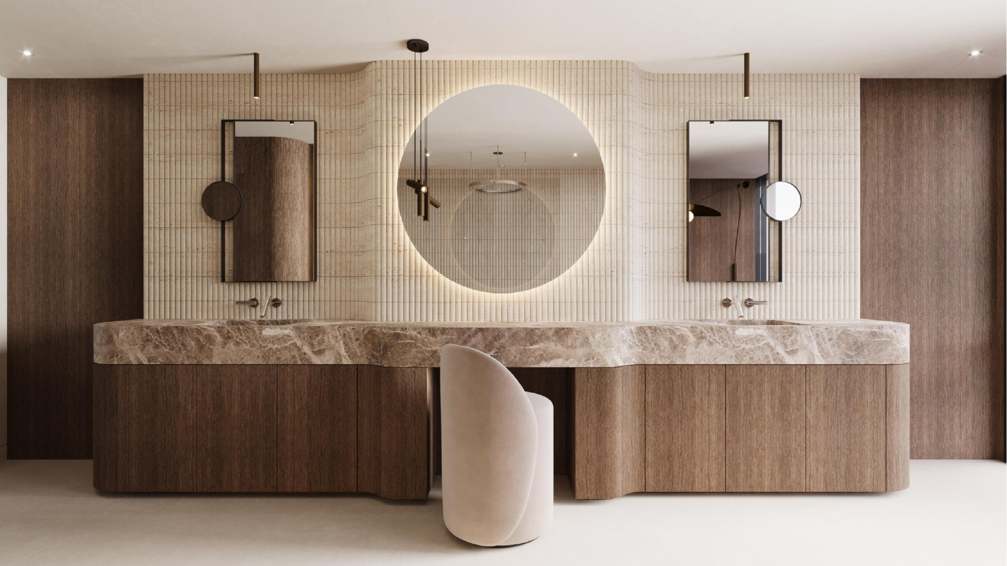 Primary bathroom with marble tub